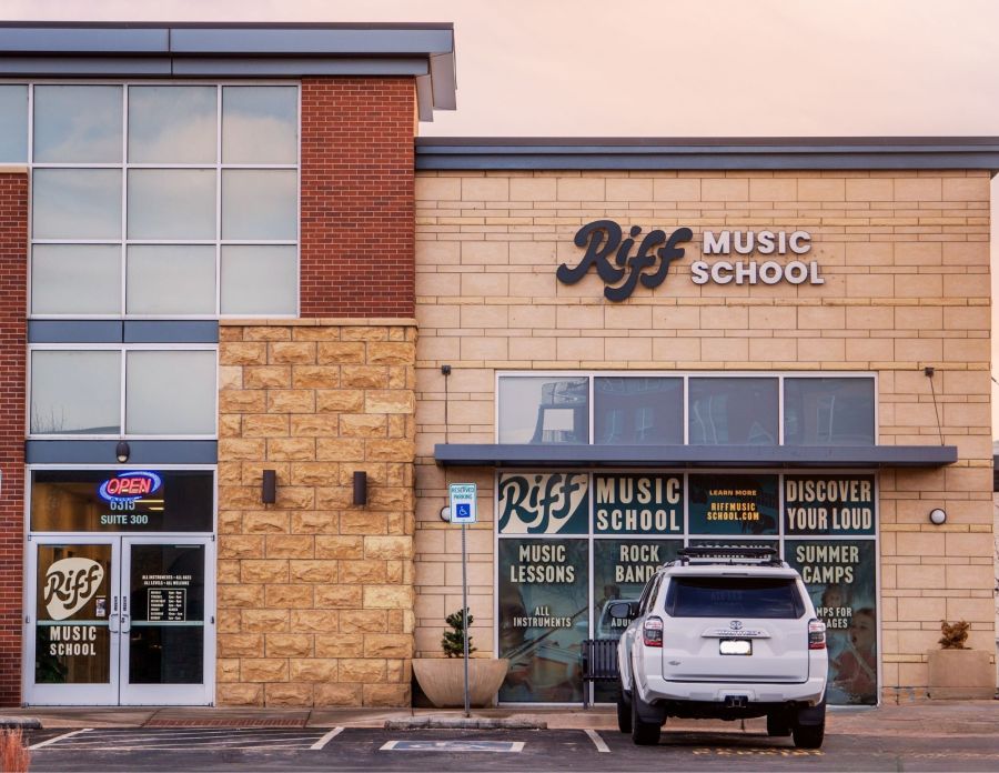 Riff Music School storefront in the Westminster Promenade